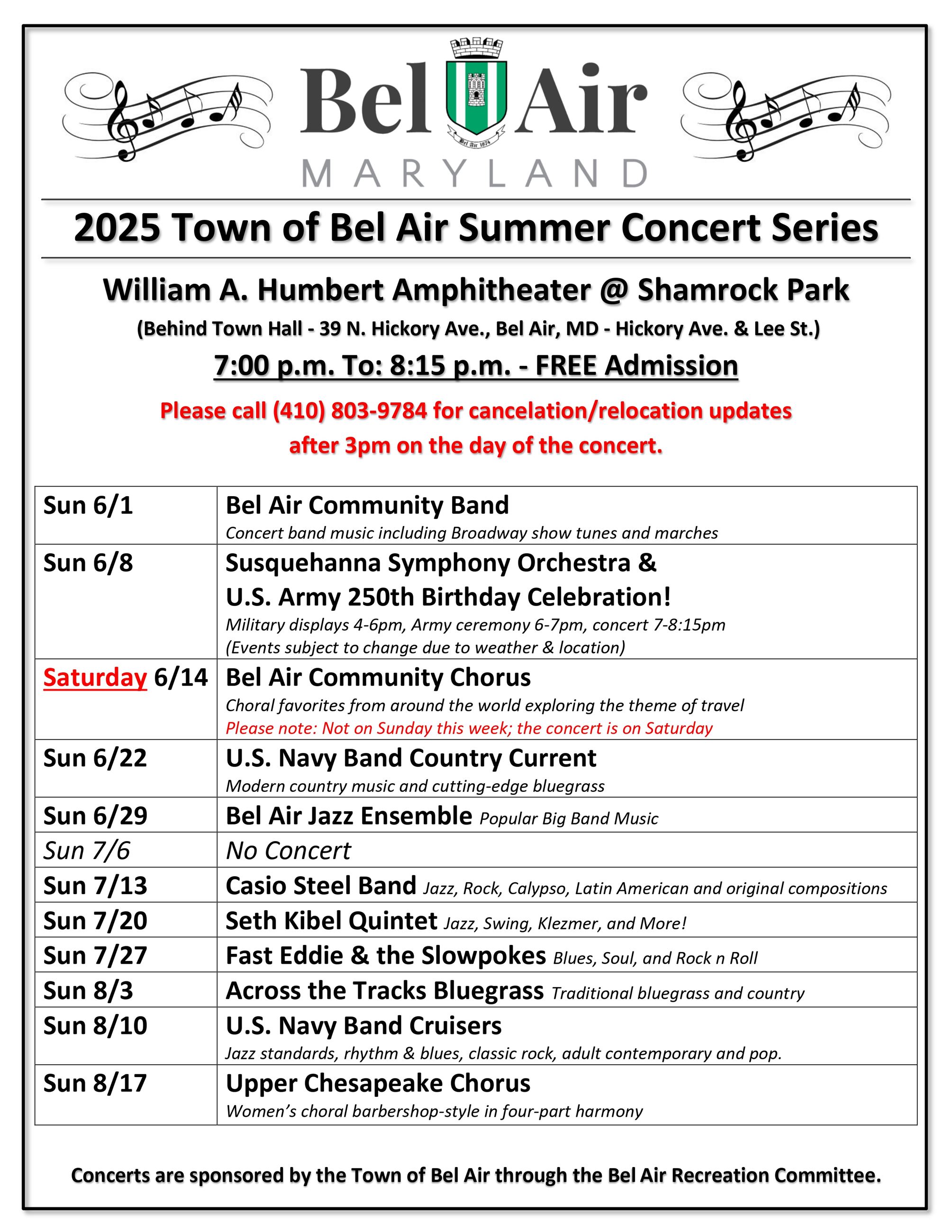 Summer Concert Series 2025 Schedule of Events Flyer_page-0001